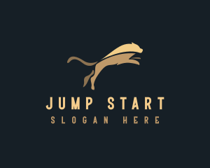 Jumping Wild Jaguar logo design