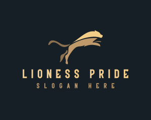 Lioness - Jumping Wild Jaguar logo design