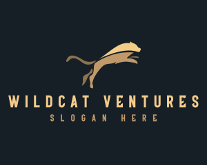Wildcat - Jumping Wild Jaguar Animal logo design
