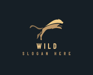 Jumping Wild Jaguar Animal logo design