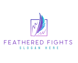 Feather Writer Quill  logo design