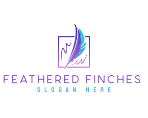 Feather Writer Quill  logo design