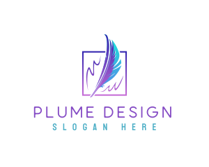 Plume - Feather Writer Quill logo design