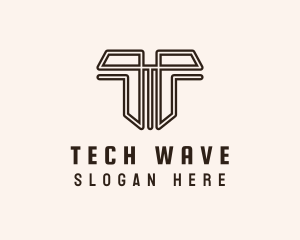 Modern Technology Letter T logo design