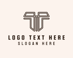 Carpenter - Modern Technology Letter T logo design