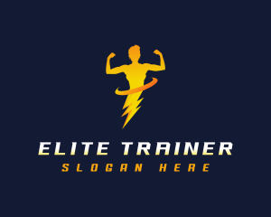 Lightning Woman Fitness logo design