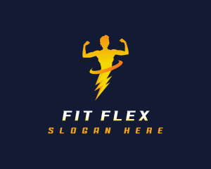 Lightning Woman Fitness logo design