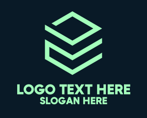 Square - Green Tech Cube logo design
