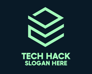 Green Tech Cube logo design