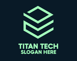 Green Tech Cube logo design