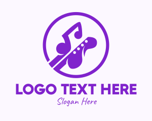 Musical Instrument - Purple Electric Guitar logo design