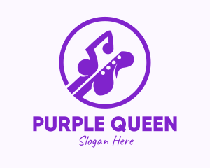 Purple Electric Guitar logo design