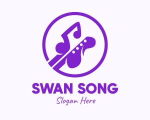 Purple Electric Guitar logo design