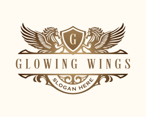 Pegasus Wings Crest logo design