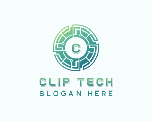 Tech Circuit Cybersecurity logo design