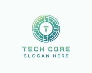 Tech Circuit Cybersecurity logo design