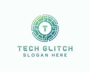 Tech Circuit Cybersecurity logo design