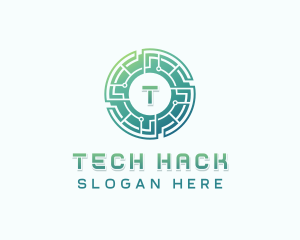 Tech Circuit Cybersecurity logo design