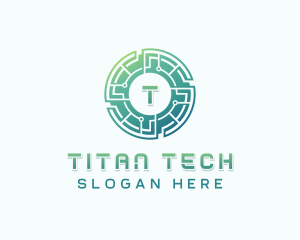 Tech Circuit Cybersecurity logo design