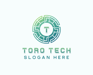 Tech Circuit Cybersecurity logo design