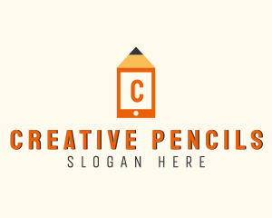 Pencil Mobile Tablet logo design