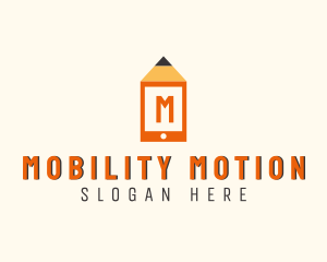 Pencil Mobile Tablet logo design