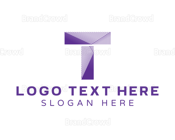 Professional Geometric Lines Letter T Logo