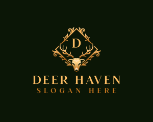 Luxury Floral Deer logo design