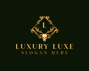 Luxury Floral Deer logo design