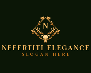 Luxury Floral Deer logo design