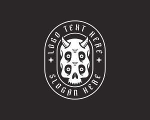 Oni Mask - Evil Skull Demon logo design