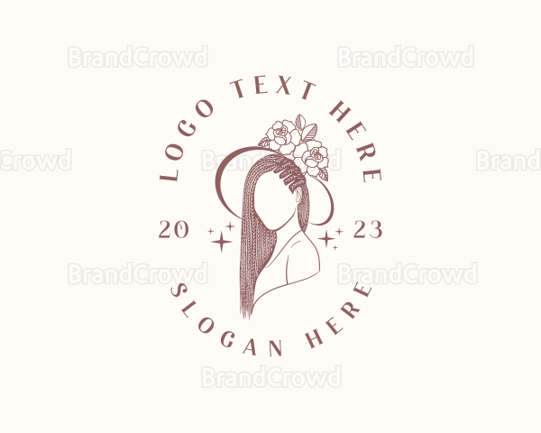 Floral Hat Woman Logo