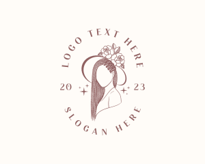 Floral Hat Woman Logo