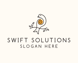 Swift - Spiral Robin Bird logo design