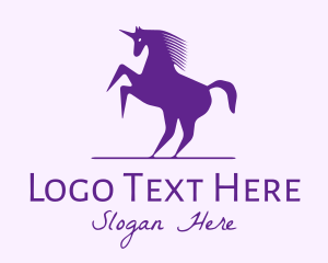 Fantasy Creature - Violet Unicorn Horse logo design