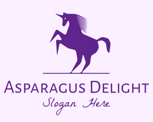 Violet Unicorn Horse logo design