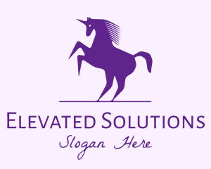 Violet Unicorn Horse logo design