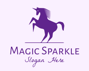 Unicorn - Violet Unicorn Horse logo design