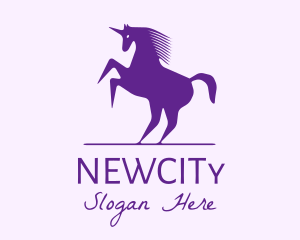 Violet Unicorn Horse logo design