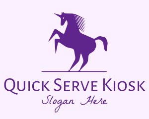 Violet Unicorn Horse logo design