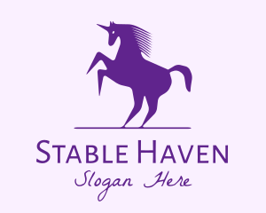 Horse - Violet Unicorn Horse logo design