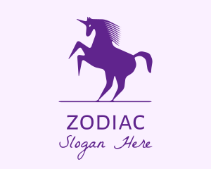 Unicorn - Violet Unicorn Horse logo design