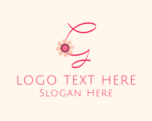 Calligraphy - Pink Flower Letter G logo design