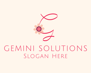 Pink Flower Letter G logo design