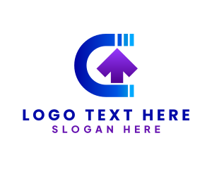 Digital Banking - Application Pointer Letter C logo design