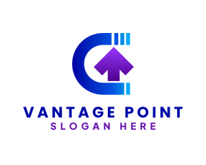 Point - Application Pointer Letter C logo design
