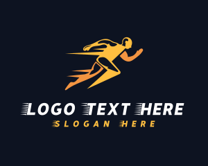 Male - Lightning Fast Runner logo design