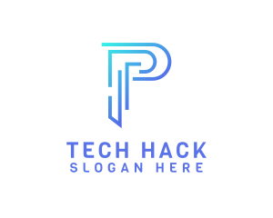 Hack - Digital Tech Letter P logo design