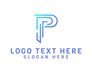 Technology - Digital Tech Letter P logo design