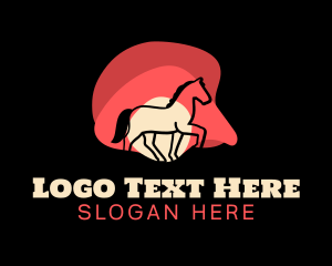 Residential - Sunset Horse Rodeo logo design